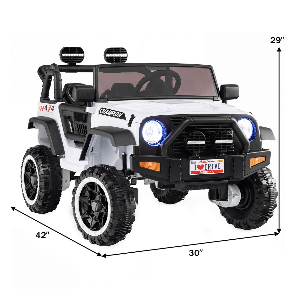 24V 2-Seater Kids Ride On Truck 2WD/4WD with Lockable Doors and Music-Pink