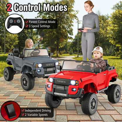 24V 2 Seater Ride on Car 4WD/2WD Switchable for Kids with Remote for Ages 3+-Black