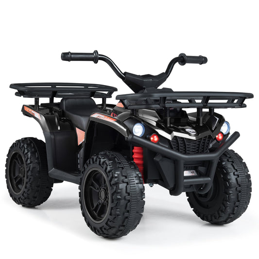 24V Electric Ride On Quad with LED Headlights-Black