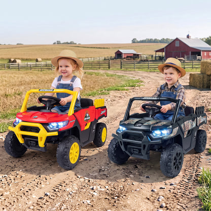 24V Ride On Dump Truck Car Off-Road with Remote Control and Music-Black