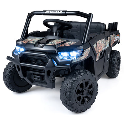 24V Ride On Dump Truck Car Off-Road with Remote Control and Music-Black