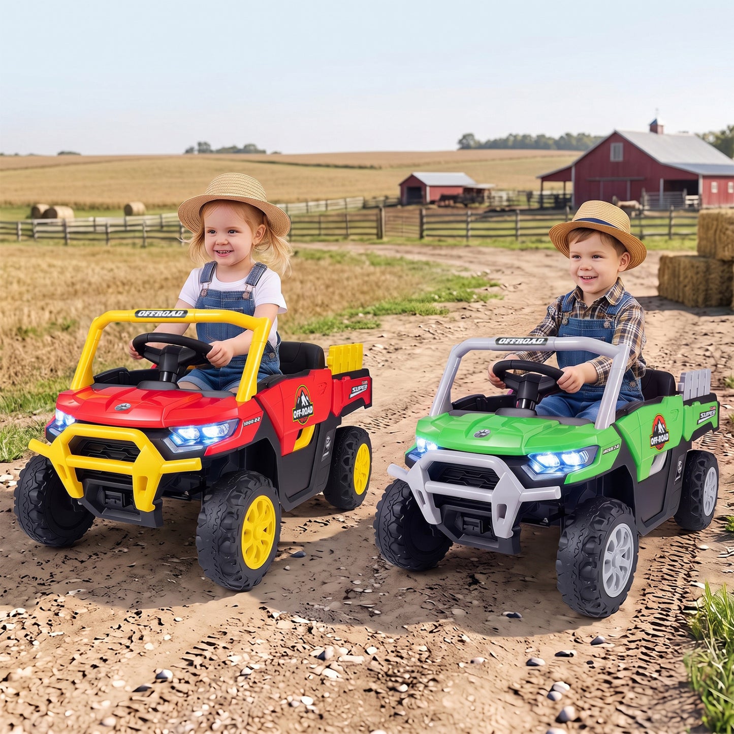 24V Ride On Dump Truck Car Off-Road with Remote Control and Music-Black