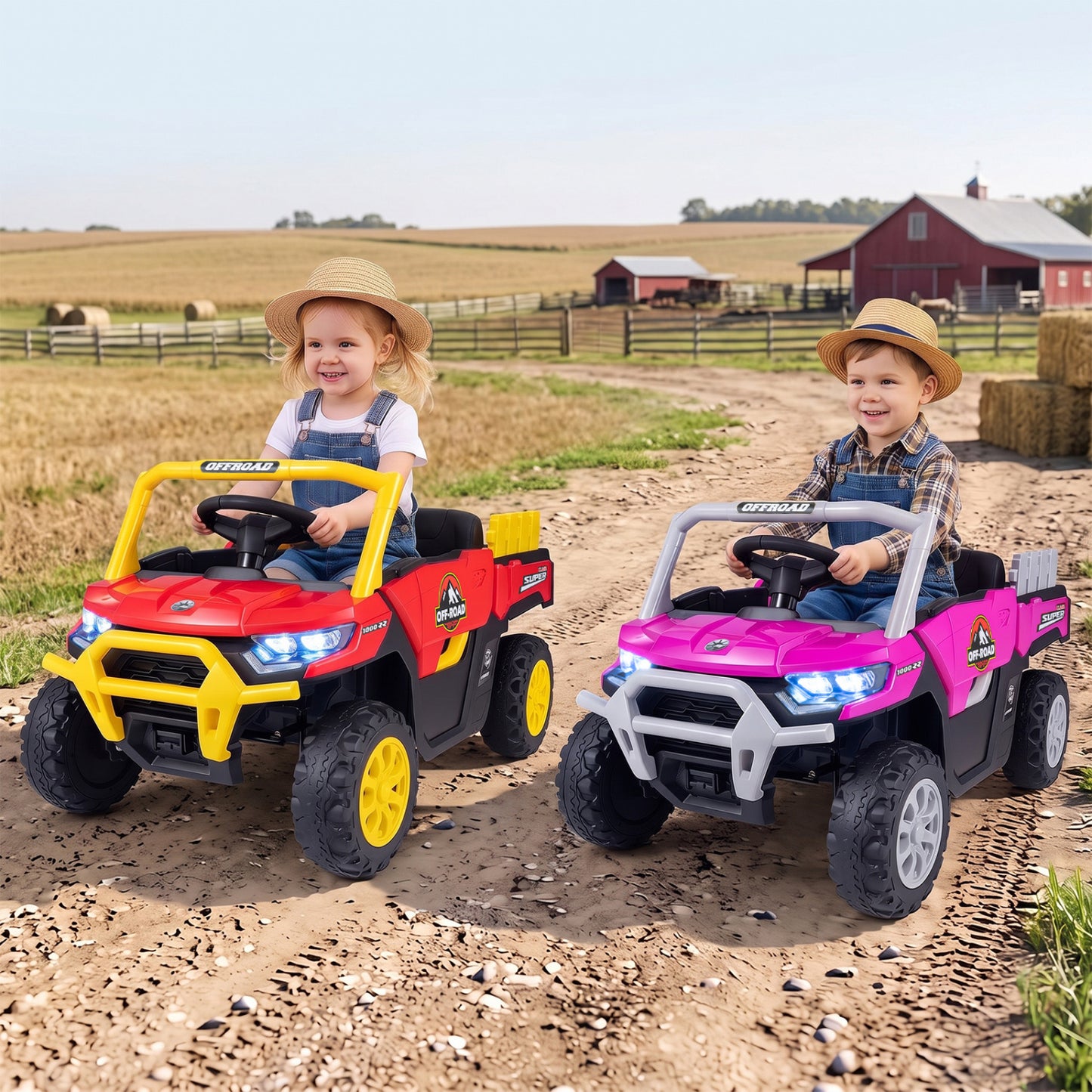 24V Ride On Dump Truck Car Off-Road with Remote Control and Music-Black