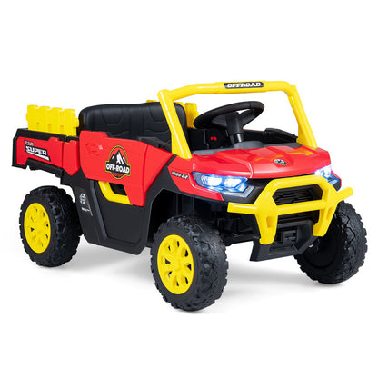 24V Ride On Dump Truck Car Off-Road with Remote Control and Music-Black