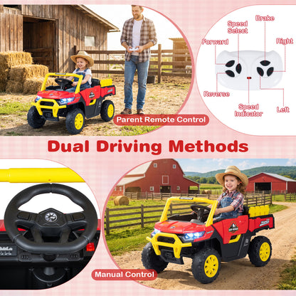24V Ride On Dump Truck Car Off-Road with Remote Control and Music-Black