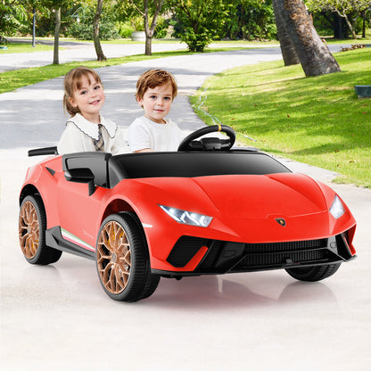 24V Ride-on Car for Kids 4WD 2-Seater Licensed Lamborghini Electric Vehicles with Music-Black
