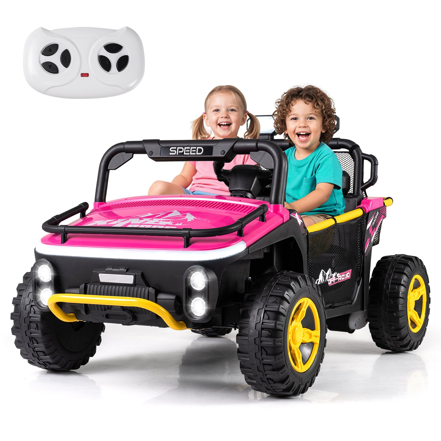 24V Ride on Toy for Kids 2 Seater Ride on Truck Car with Horn Music Story-Black