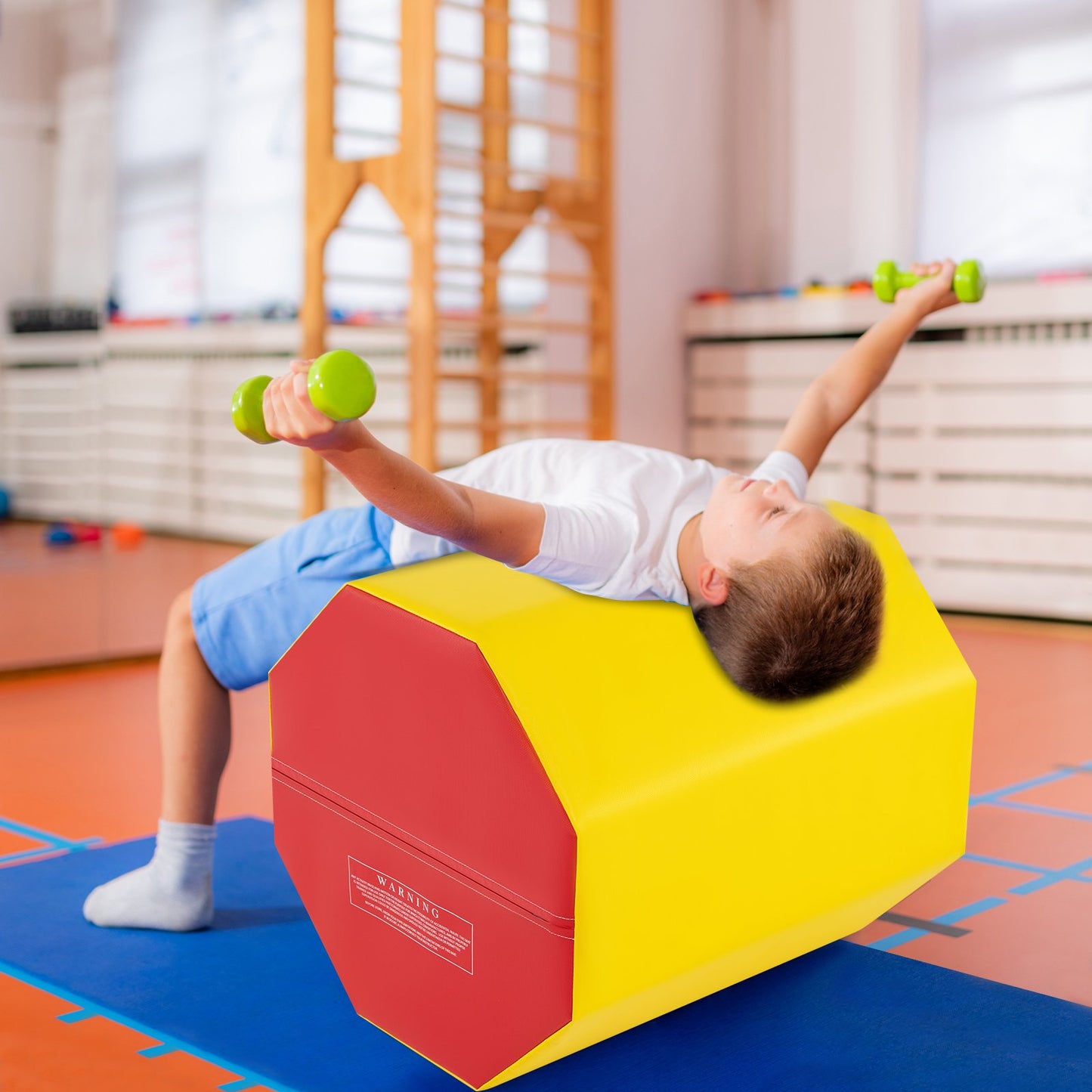 24.5 Inch x 24.5 Inch Octagon Gymnastics Mat with Waterproof Zippered Cover-Red