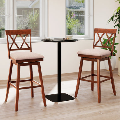 24 Inch Counter Height Barstools Set of 2 with Backrest and Seat Cushion-24 Inch