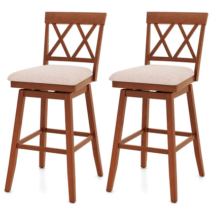 24 Inch Counter Height Barstools Set of 2 with Backrest and Seat Cushion-24 Inch