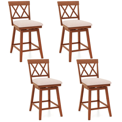 24 Inch Counter Height Barstools Set of 4 with Backrest and Upholstered Seat Cushion-29 inch