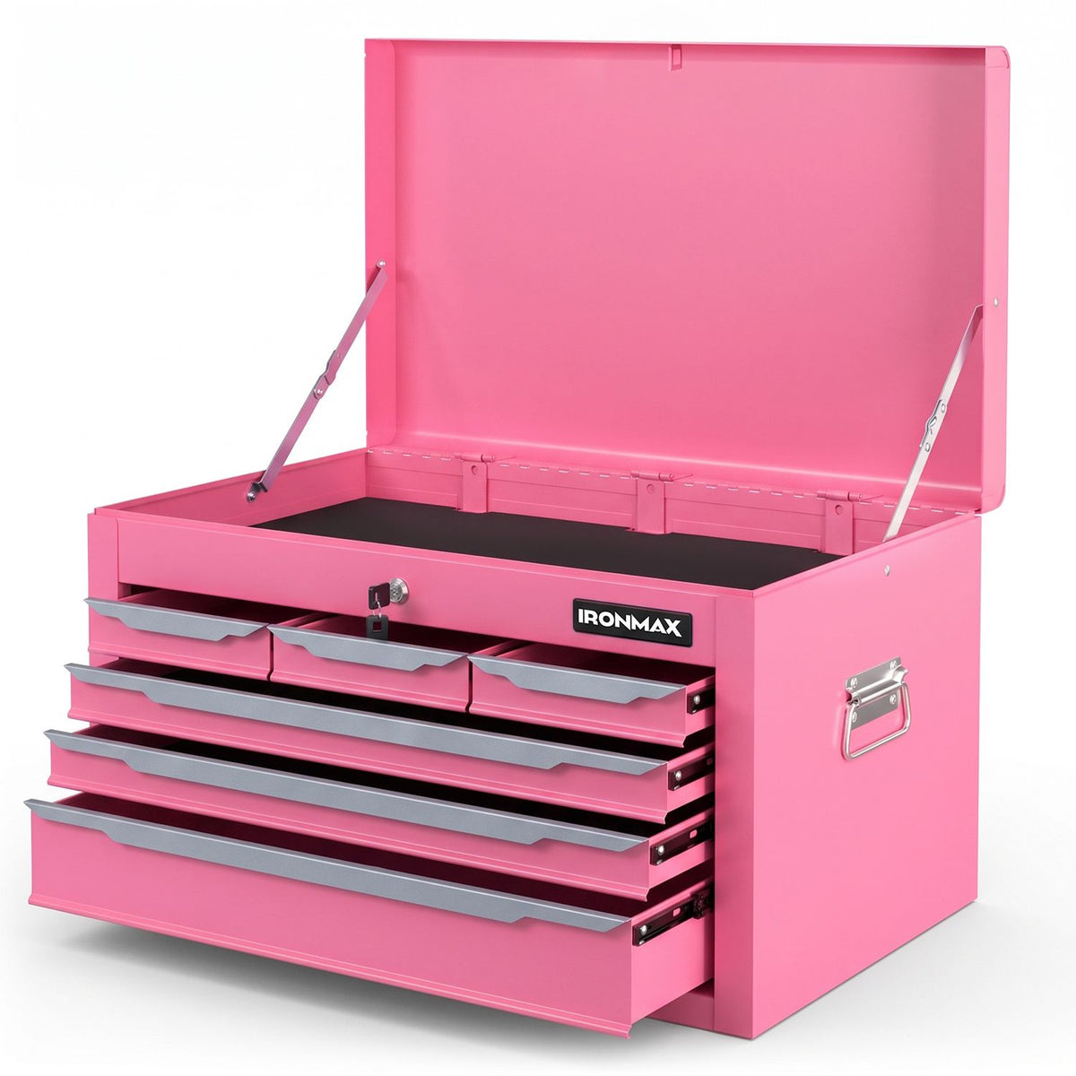 24 Inch Tool Chest Case with 6 Drawers and Top Storage for Garage Repair Shop & Warehouse-Pink