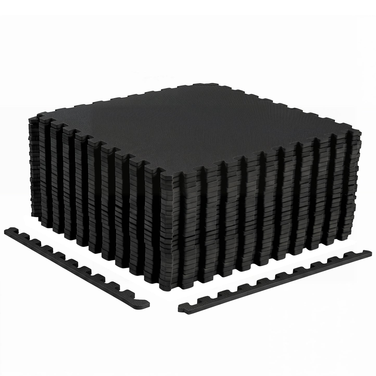 24-pack of black non-slip EVA foam floor tiles for home decor and safety, interlocking design for easy installation by Wilsons Home Store