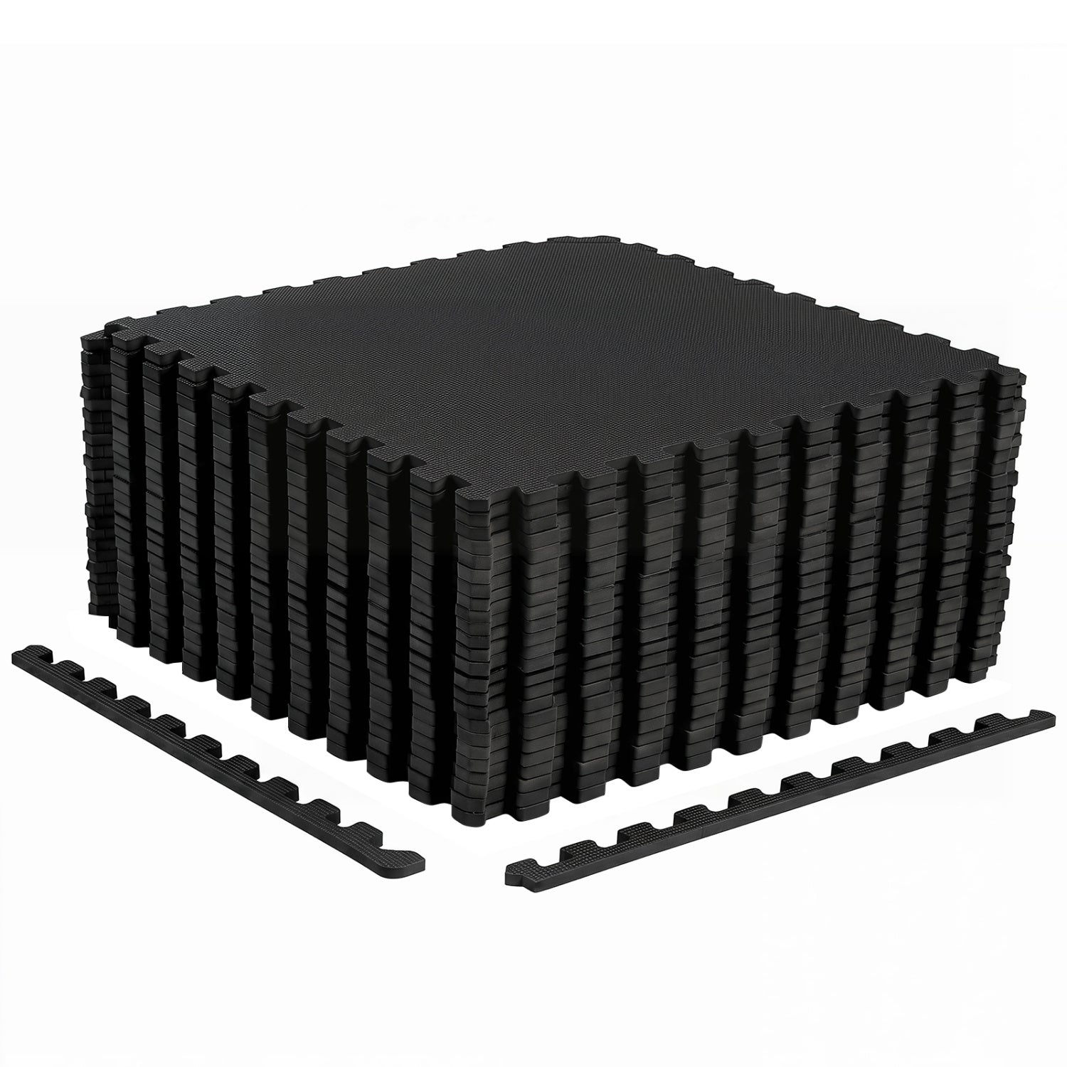 24-pack of black non-slip EVA foam floor tiles for home decor and safety, interlocking design for easy installation by Wilsons Home Store