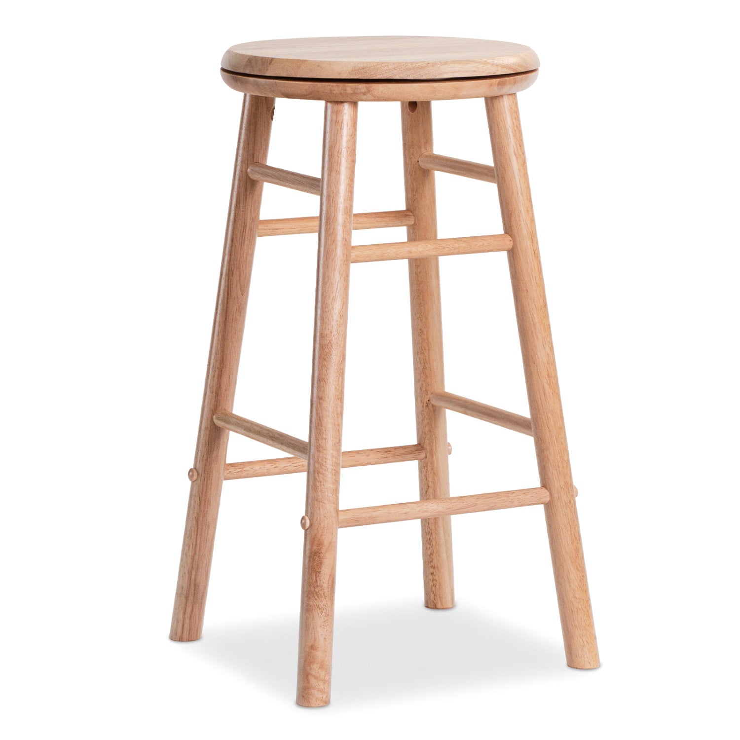 Pair of 24-inch gray swivel bar stools with footrests and crossbars, stylish kitchen and dining furniture by Wilsons Home Store