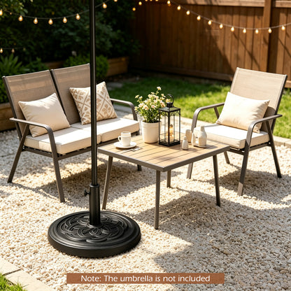 24 lbs Weighted Round Umbrella Base with Adjustable Knob and 2 Adapters Fit 1.5" 1.9" Poles-Black