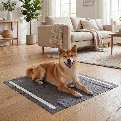 24" x 24" Charcoal Dog Pee Pads 6-Layer for Dogs-Black
