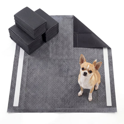24" x 24" Charcoal Dog Pee Pads 6-Layer for Dogs-Black