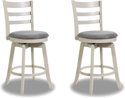 25"/30.5" Swivel Barstools Set of 2  360° Rotating Bar/Counter Height Chairs with Upholstered Seat-25 Inch