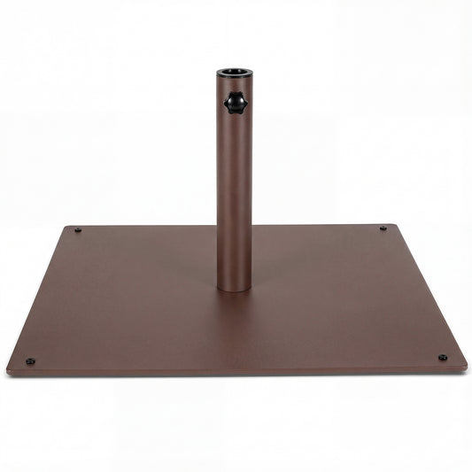 25 Inch Square Patio Umbrella Base 42 LBS Weighted-Brown