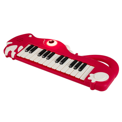 25-Key Kids Piano Keyboard Dinosaur Shape Toy Digital Piano with Built-in Music & Light-Green