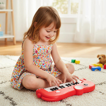 25-Key Kids Piano Keyboard Elephant Shape Toy Digital Piano with Built-in Music and Light-Blue