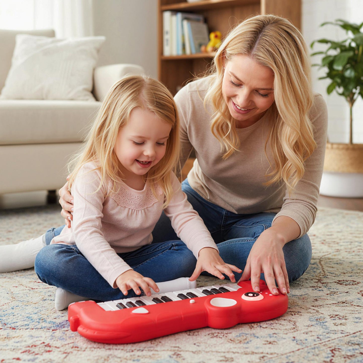 25-Key Kids Piano Keyboard Elephant Shape Toy Digital Piano with Built-in Music and Light-Blue