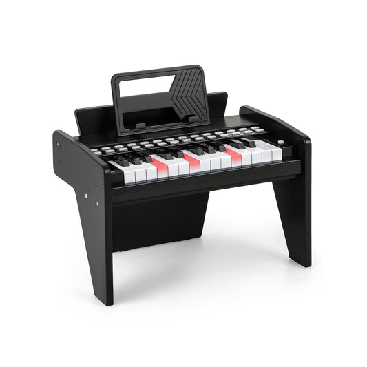 25 Keys Kids Piano Keyboard with Adjustable Speed and Volume-Black