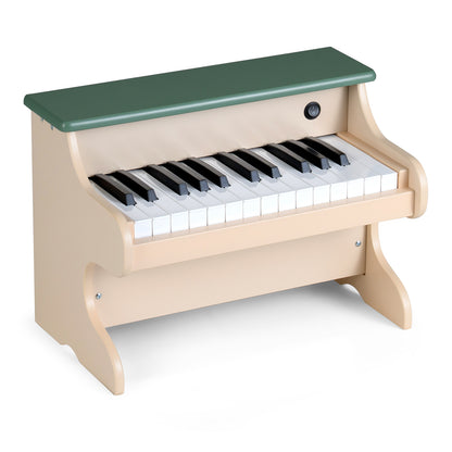 25 Keys Kids Piano Keyboard Wooden Digital Piano Toy with Removable Music Stand-Green