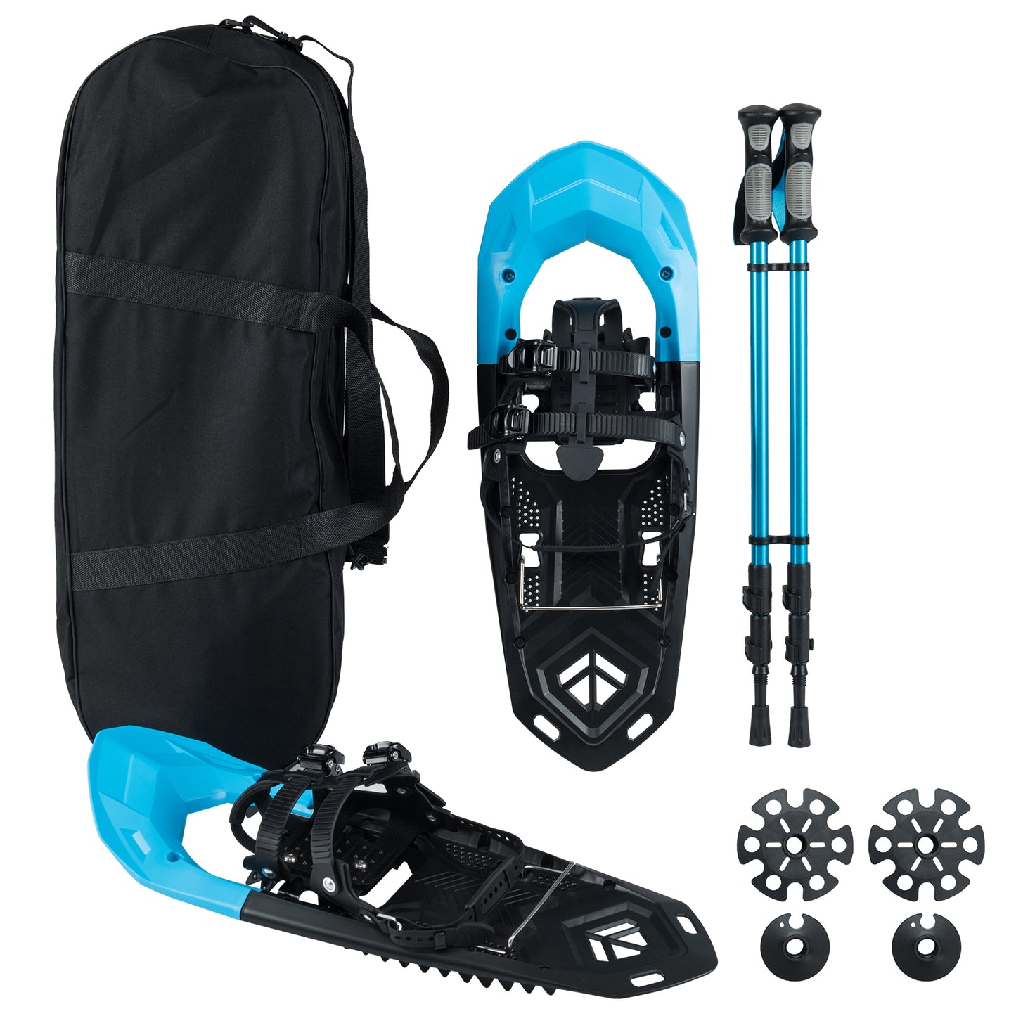 25” Lightweight Snowshoes and Trekking Poles Set-Blue