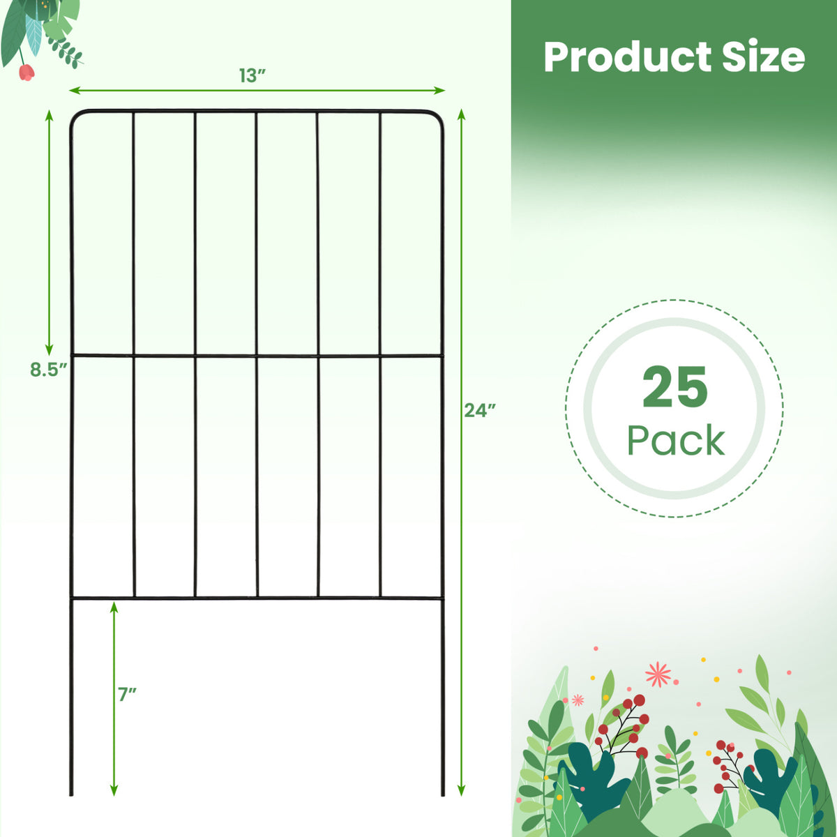 50 Pack Rustproof Decorative Garden Fence Set