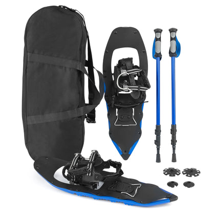 25” Snowshoes with Trekking Poles-Black