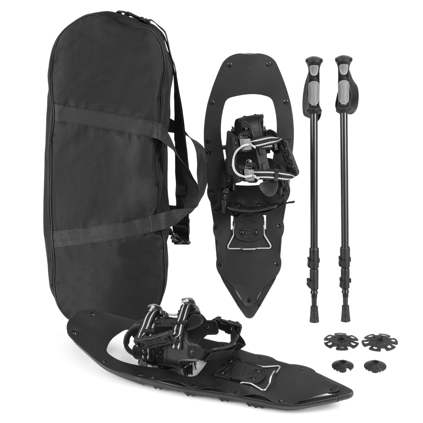 25” Snowshoes with Trekking Poles-Black
