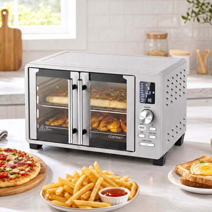 26.4 Quart French Door Convection Toaster Oven with 11 Presets 1500W Countertop Oven