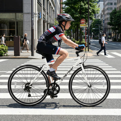 26 Inch Mountain Bike Adjustable with 6-Speed and All-terrain Rubber Wheels-Black