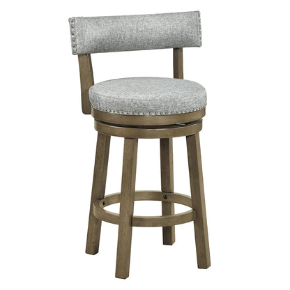 27/31 Inch Swivel Bar Stool with Upholstered Back Seat and Footrest-31 inches