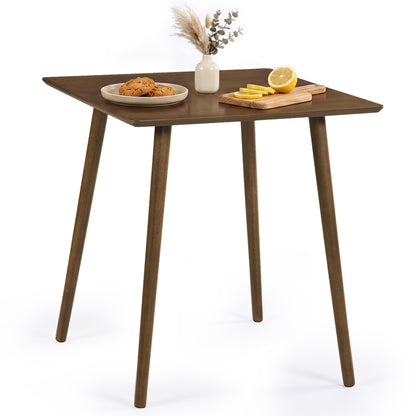 27.5 Inch Small Square Wooden Dining Table for 2-4 People Space-Saving Dining Room Table-Walnut