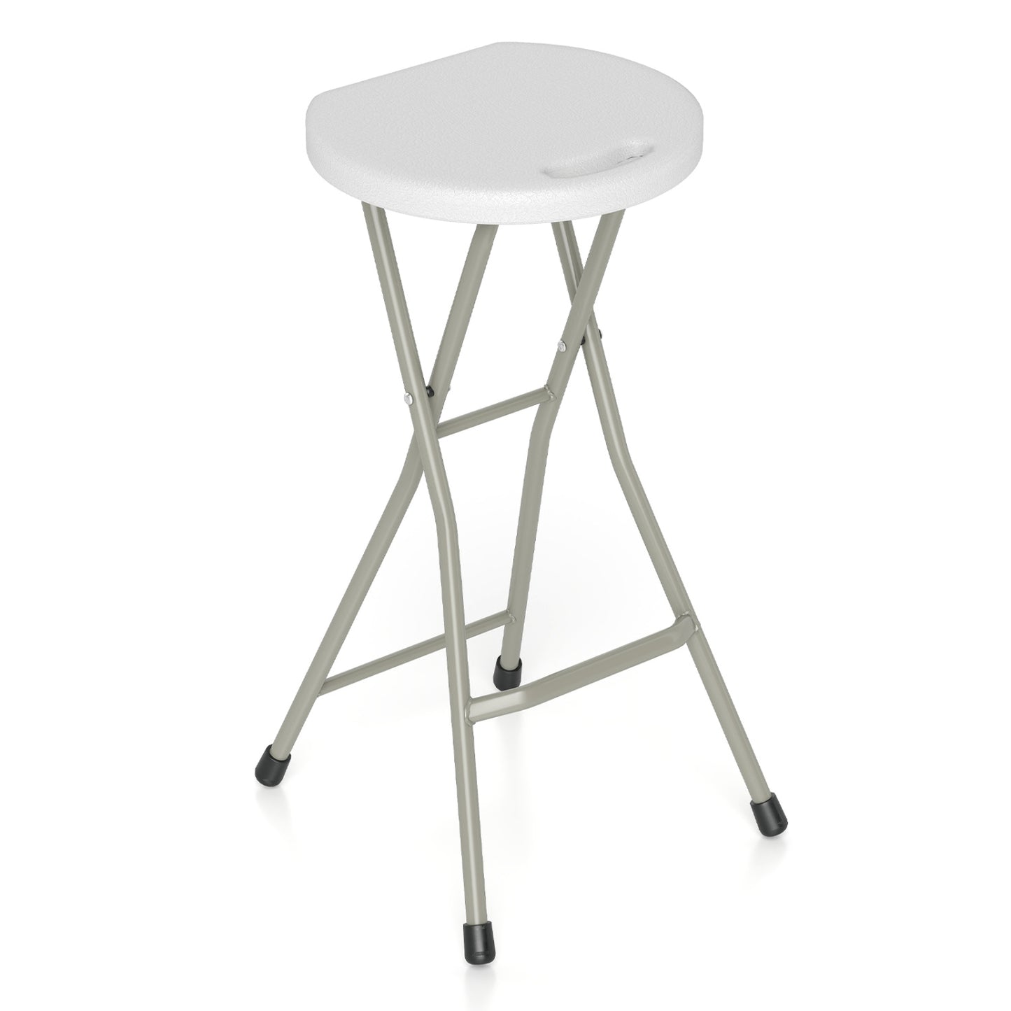 28 Inch Portable Folding Stools Patio Dining Chairs with 330lbs Limited Sturdy Frame-Set of 2