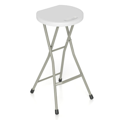 28 Inch Portable Folding Stools Patio Dining Chairs with 330lbs Limited Sturdy Frame-Set of 2