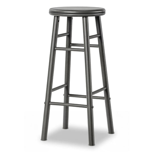 29" Swivel Bar Stools Set of 2 with Footrests & Crossbars-Gray