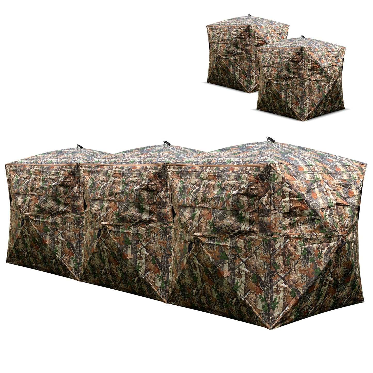 2-6 Person Side-by-Side Hunting Blinds Double One-way See-through Ground Blinds