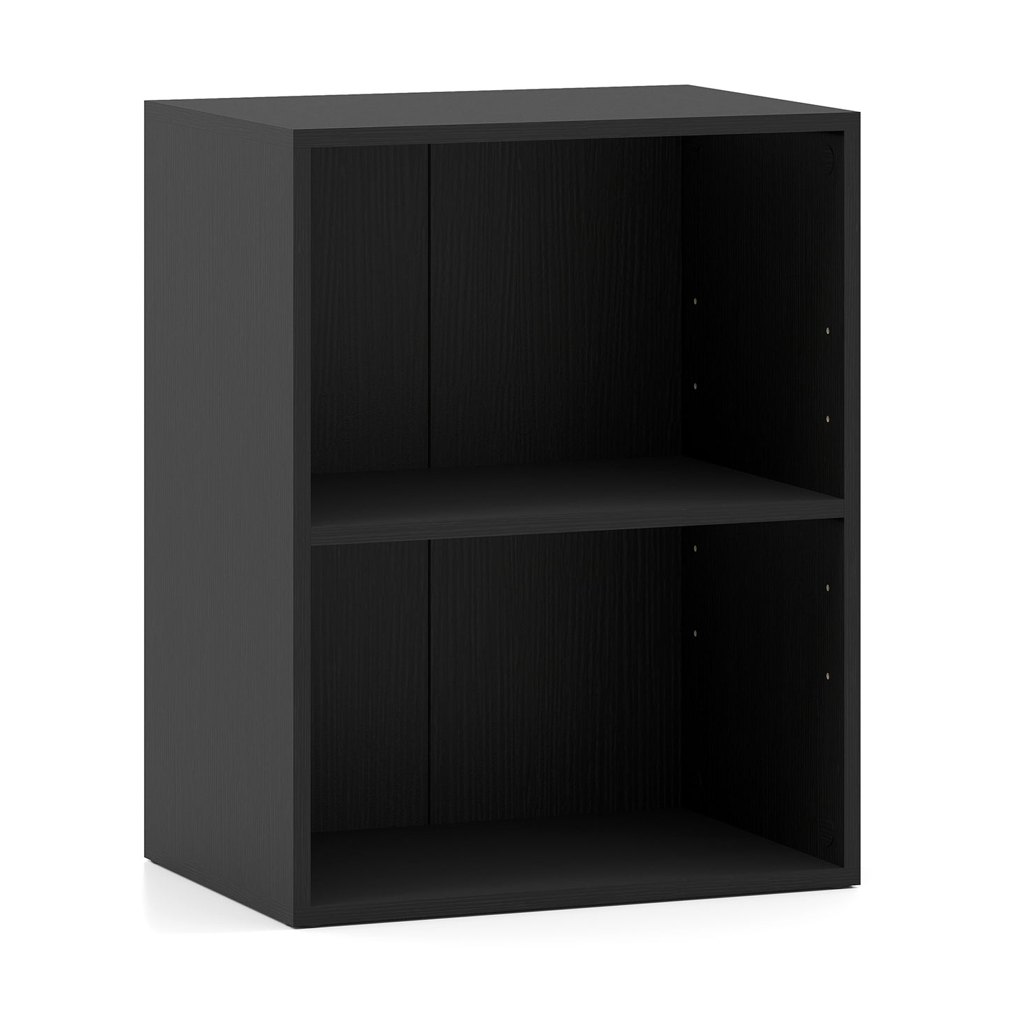 2-Cube Bookcase Floor Standing Open Bookshelf with 5-Position Adjustable Shelf-Black