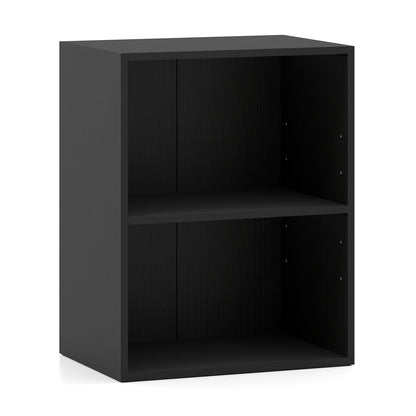 2-Cube Bookcase Floor Standing Open Bookshelf with 5-Position Adjustable Shelf-Black