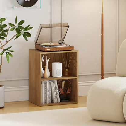 2-Cube Bookcase Floor Standing Open Bookshelf with 5-Position Adjustable Shelf-Black