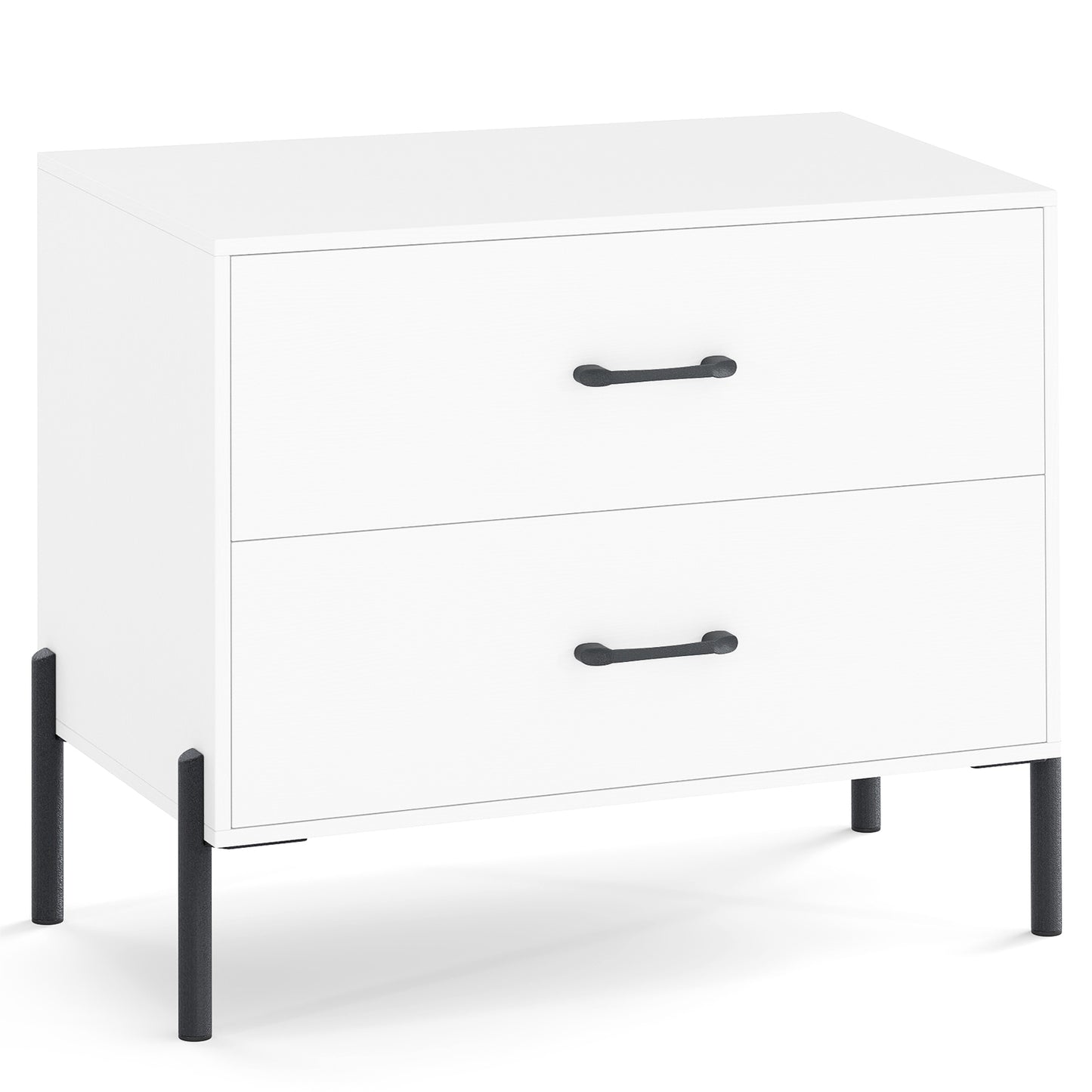 2-Drawer Dresser Modern Wooden Nightstand Set of 2-White
