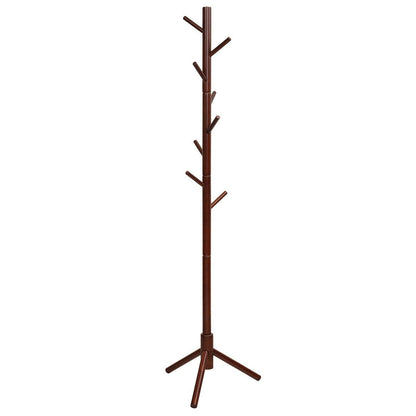 2 Heights Wooden Coat Rack with 8 Hooks-Gray