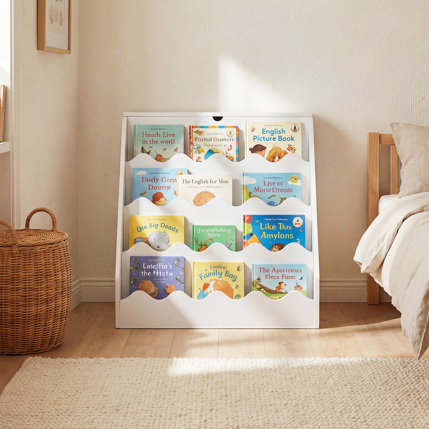 2-In-1 Kids Bookshelf & Toy Storage Organizer-Natural