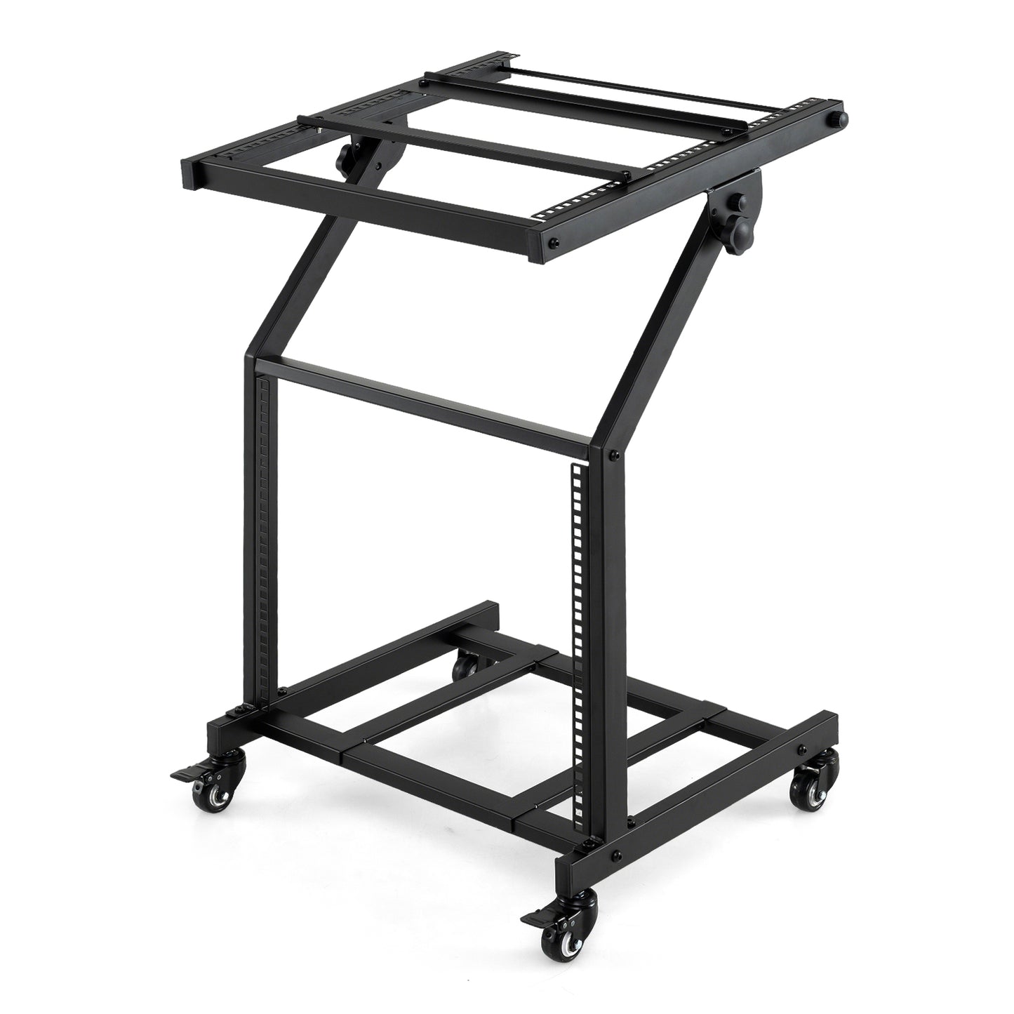 2 Layer Professional Audio Rack Mount with Adjustable Crossbars