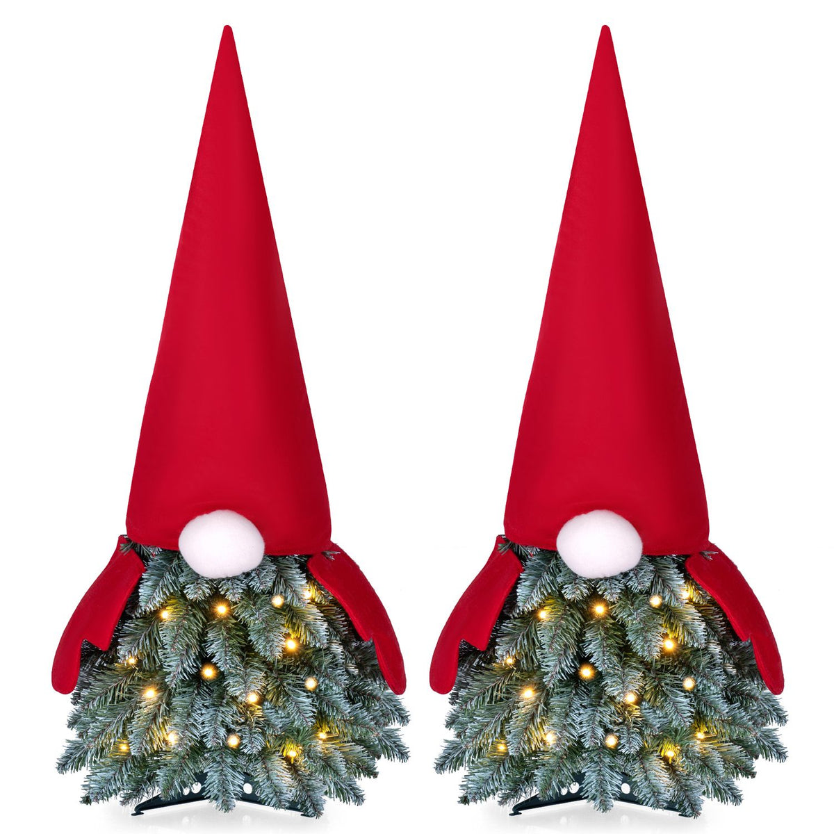 Two 2.5 ft pre-lit mini artificial Christmas trees with lights, ideal for tabletop holiday decor, by Wilsons Home Store.