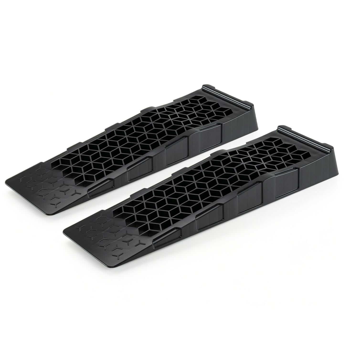 2-Pack 2.5" Lift Low Profile Car Ramps 22000 Lbs GVW Capacity-Black
